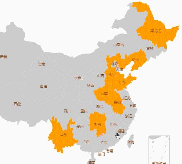 echarts中国地图使省份选择性滑动或点击高亮「建议收藏」