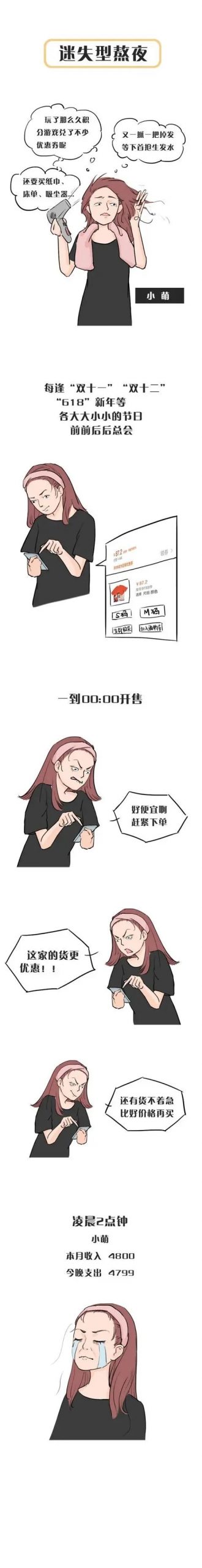 现在的成年人，熬夜是一种常态！（漫画）